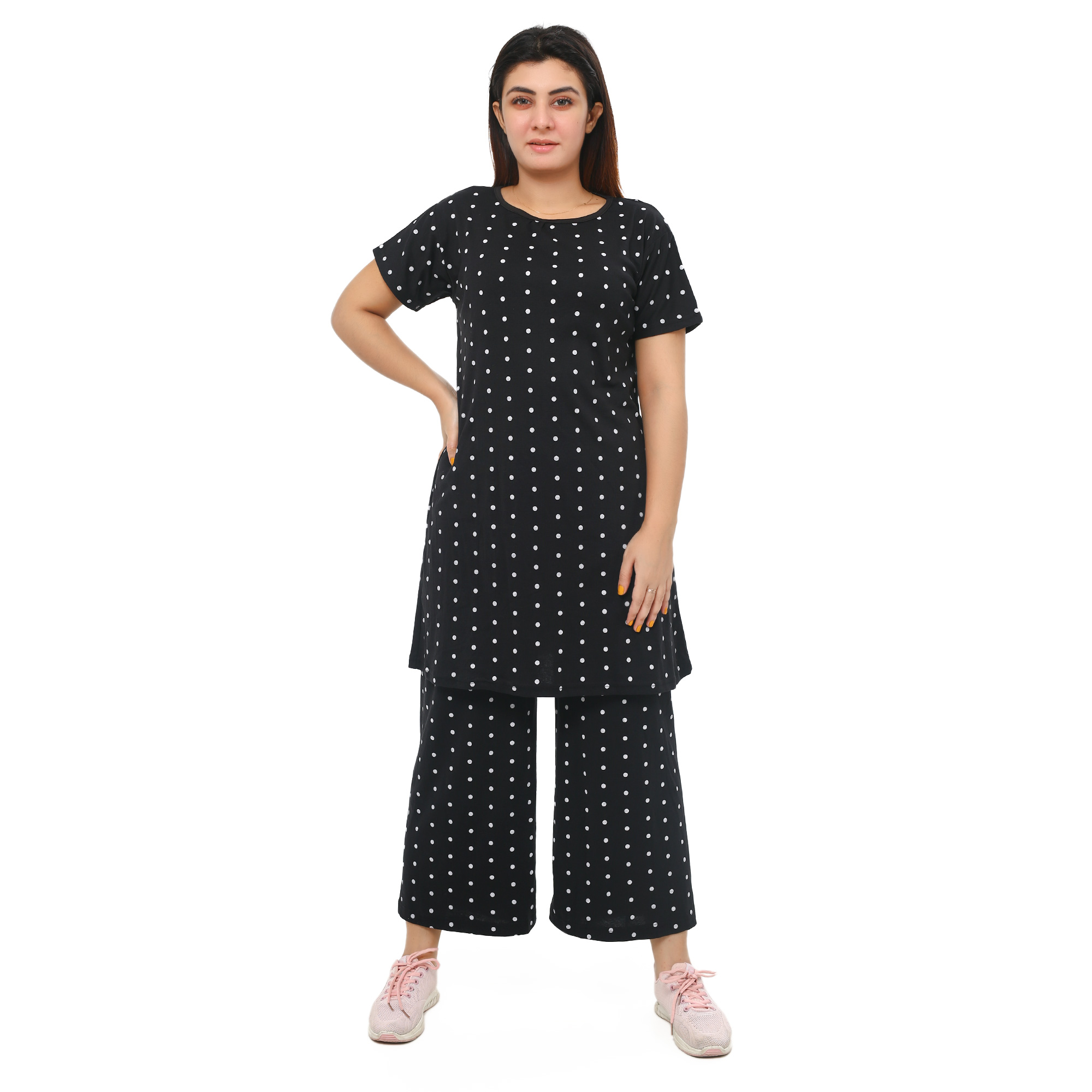 Long Tshirt with Palazzo Set for Women Multicolor Random Design