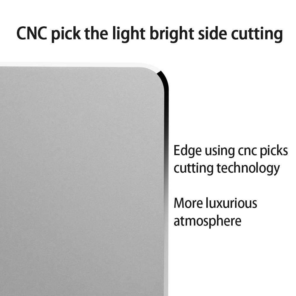 220x180mm Mouse Mat Rectangle Gaming Aluminium Metal Mouse Pad with Waterproof Non Slip Rubber Base and Frosted Surface Mousepad for Apple MackBook Silver Gray. 