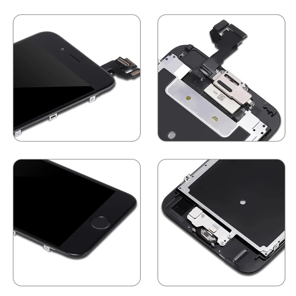 Full Set LCD Parts For iPhone 6 6P 6S Plus Front Camera Home Button Flex Cable Ear Speaker With All Screws Replacement. 