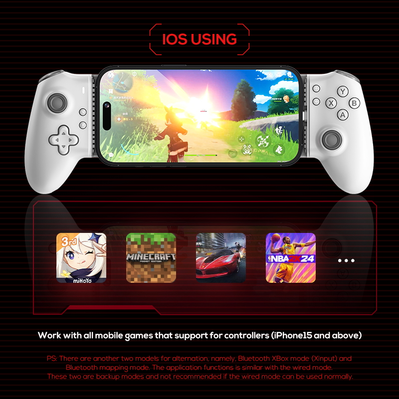 MEMO S3 Type-C Wired BT Wireless Multi-Mode Mobile Game Pad Controller Joystick for Phone and Tablet Android iOS. 