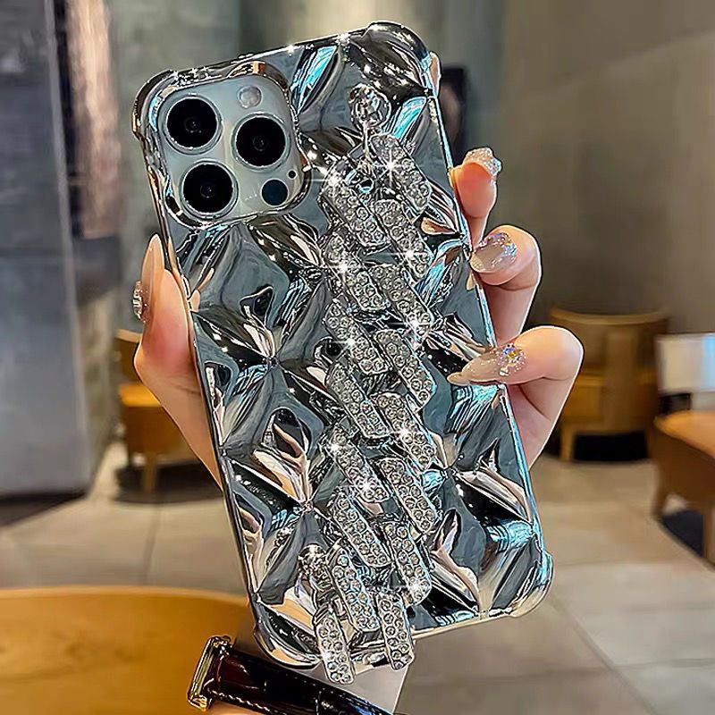 [autismaut] Suitable for Apple iPhone15pro Phone Case Luxury Rhinestone Bracelet 14 Classic style xr Upscale xsmax Tide 13. 