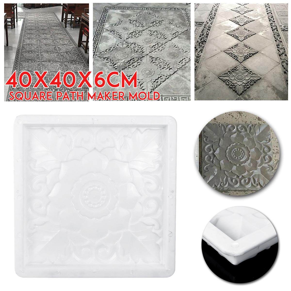 40x40x6cm DIY Plastic Square Path Maker Road Paving Cement Stone Mould Brick -