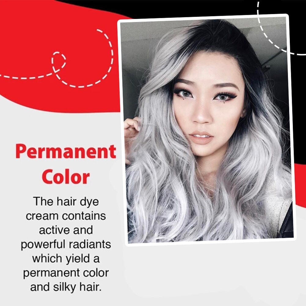 Fashion Smoky Gray Hair Dye Ash Gray Hair Dye Non-Greasy Fashion Color Hair Dye Hair Styling Hair Dye. 