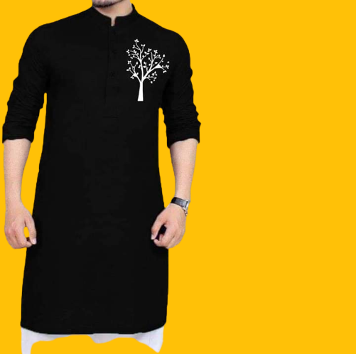 Ramadan's New Design Cotton Semi Fit Panjabi For Men's
