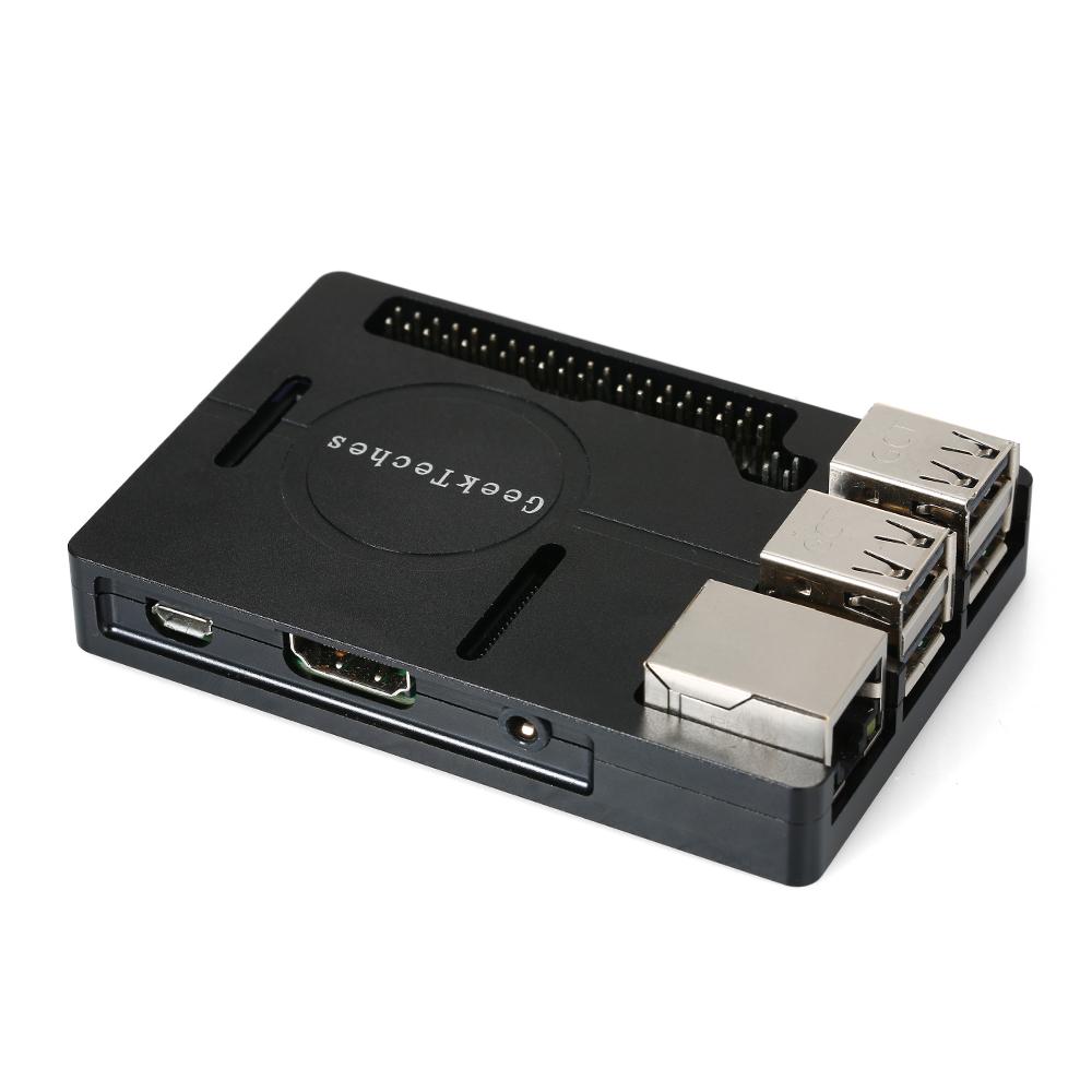 GeekTeches Aluminum Alloy Protective Case Shell Enclosure Cover Box for Raspberry Pi 3B+. 