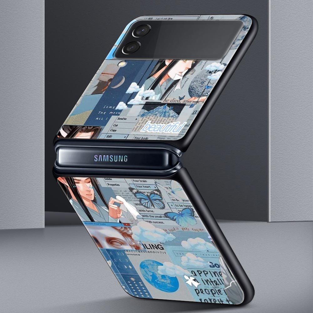 MDZS Anime Mo Dao Zu Shi Phone Case for Samsung Galaxy Z Flip 3 4 5G Black Folding Mobile Shell Hard Fundas Coque Protect Cover. 