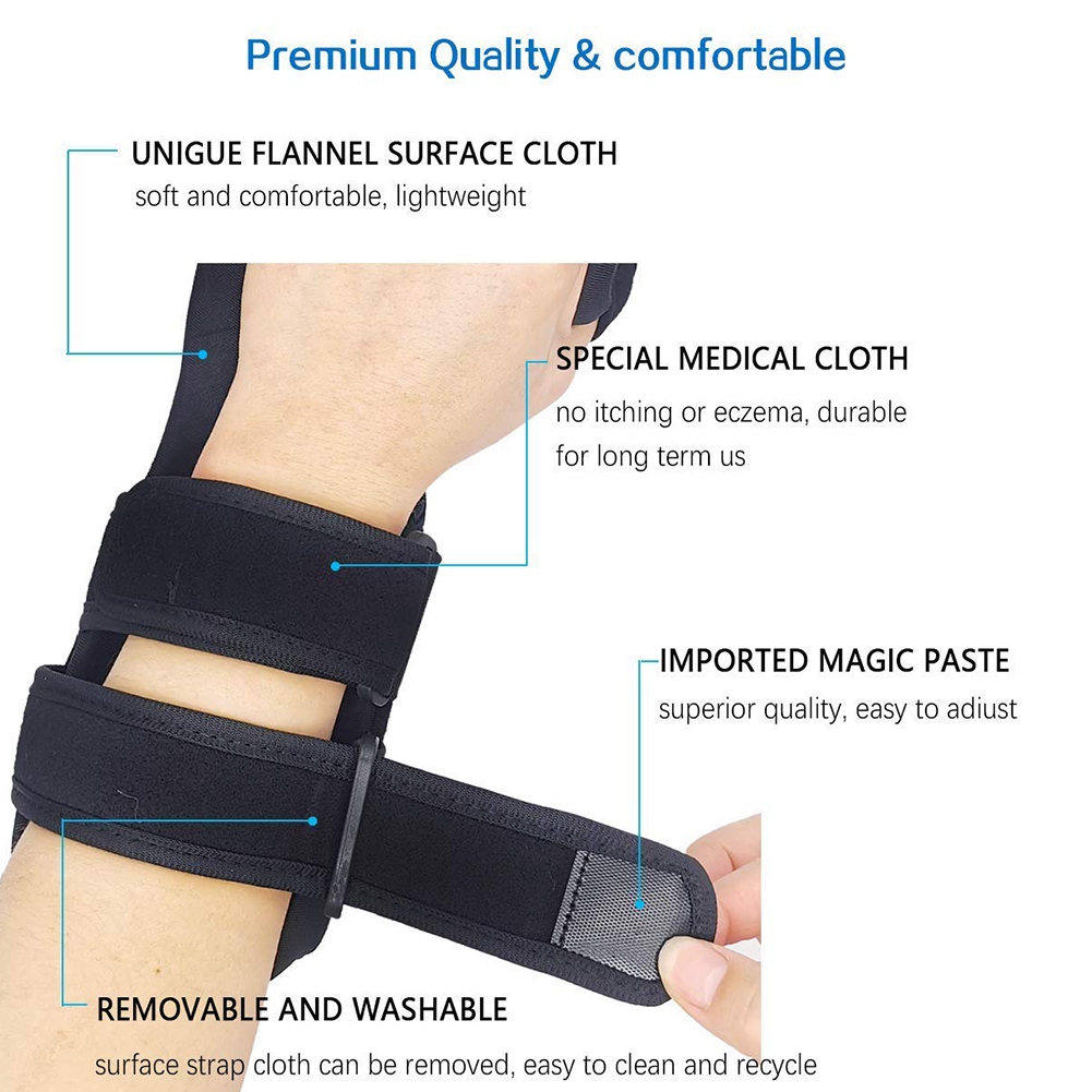 Soft Functional Resting Hand Splint for Flexion Contractures - Stroke Hand Brace (Large, Right). 