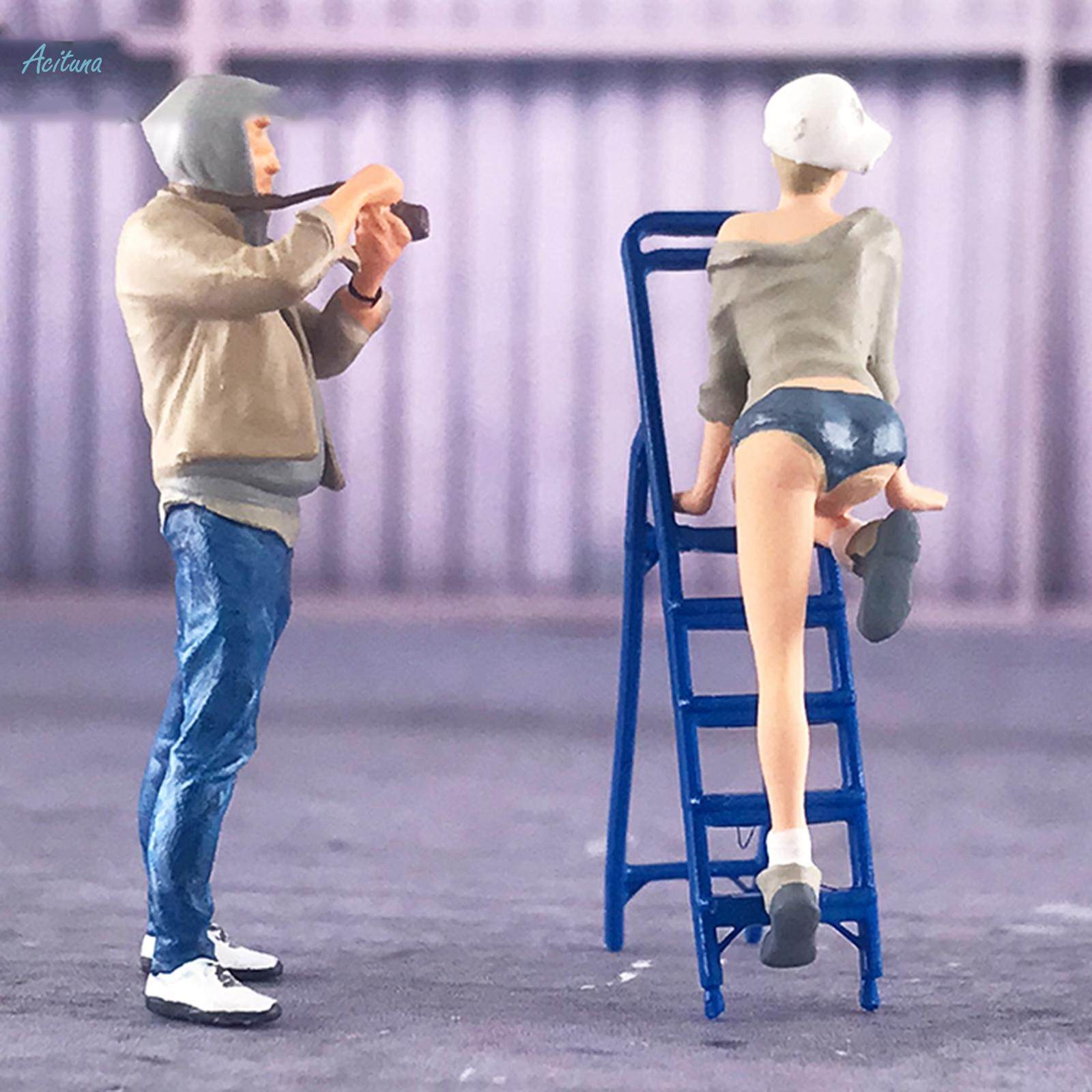 1/64 Figures Ladder Miniatures Layout Street Scene DIY Projects S Scale. 