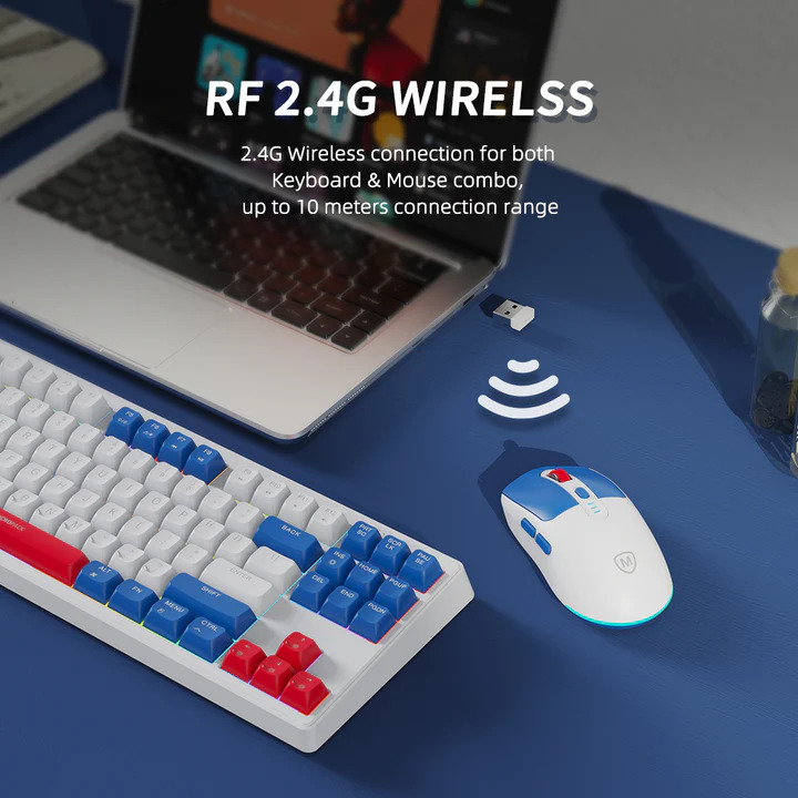 Micropack KM-269W 2.4G Rechargeable Wireless Keyboard and Mouse Combo. 