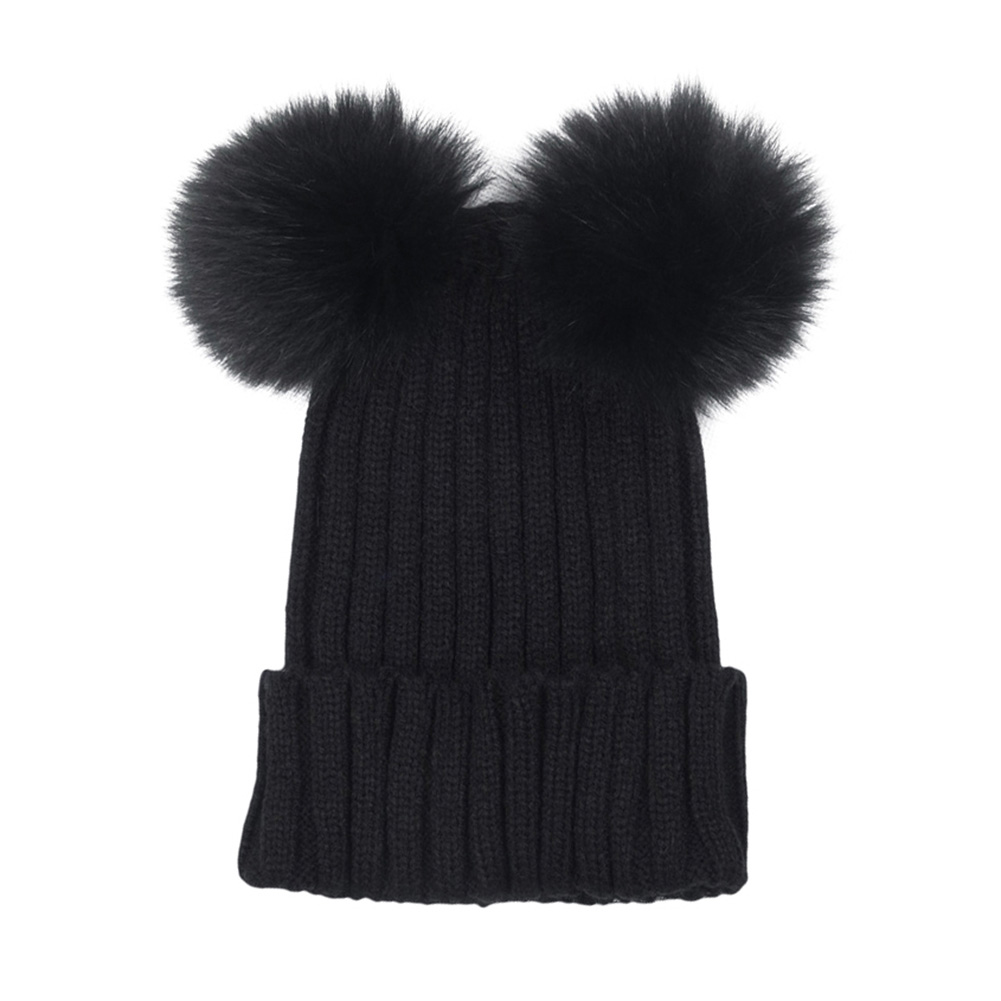 Women Knitted Faux Fur Ball Pom Pom 