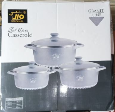 JIO SET 6PCS CASSEROLE COOKWARE SET. 