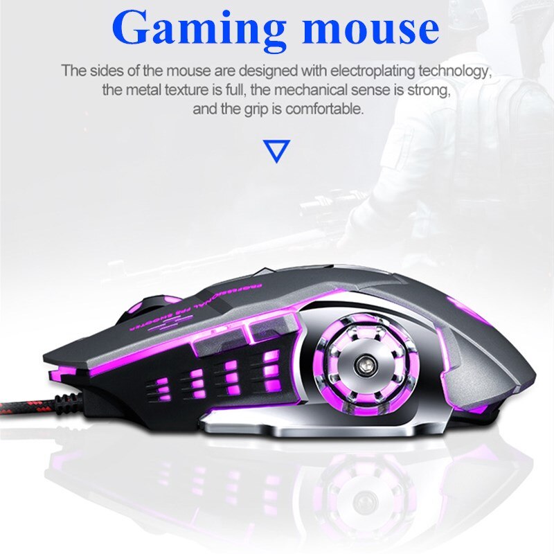 【happy one】PC Gamer Mouse for Competitive Mouse 6 Button 2500dpi Computer Mouse with Backlight Optical Mouse. 
