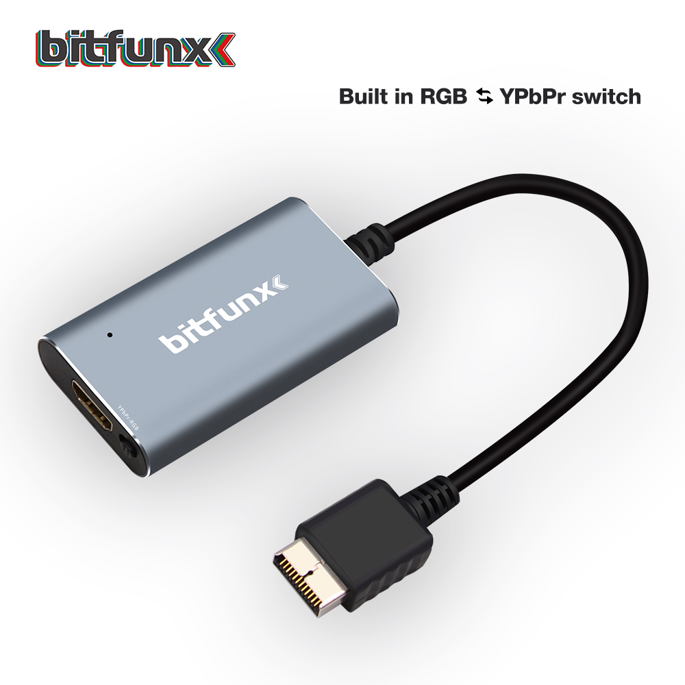 Bitfunx PS2 to HDMI Converter For PS2 PS1 PlayStation 1/2 Game Consoles With RGB to YPbPr Switch. 
