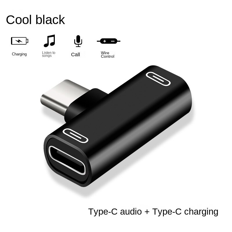 2 In 1 USB C Splitter Type C Male To Dual Type C Female Headphone Charger Adapter Splitter Converter. 