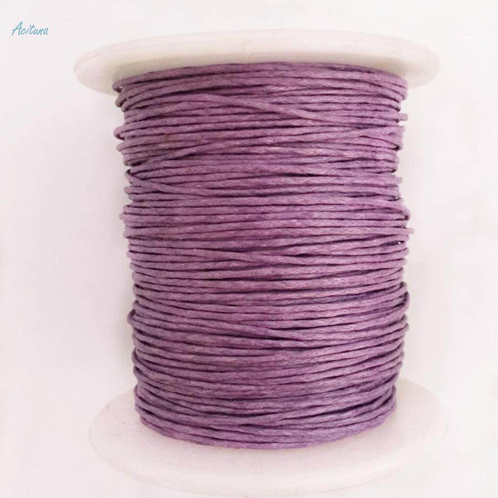 Prettyia 4x 80m Waxed Cotton Cord String Thread Rope Spool