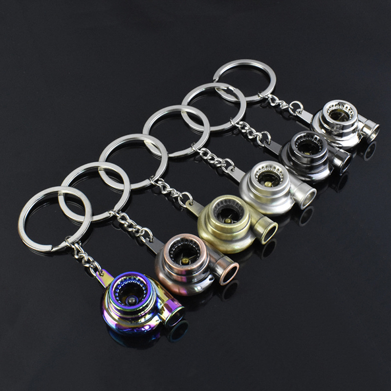 Mini Turbo Turbocharger Keychain Spinning Turbine Key Chain Ring Keyring MJD. 