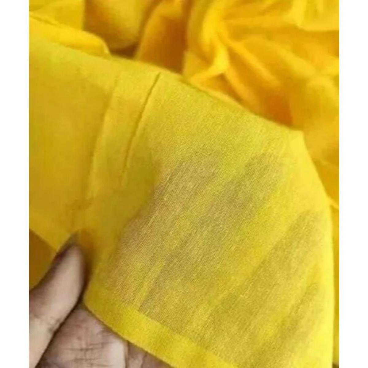 Half Silk Moslin Than Saree For Women Without Blouse pieces - Casual & Partywear - Suitable for Every Season