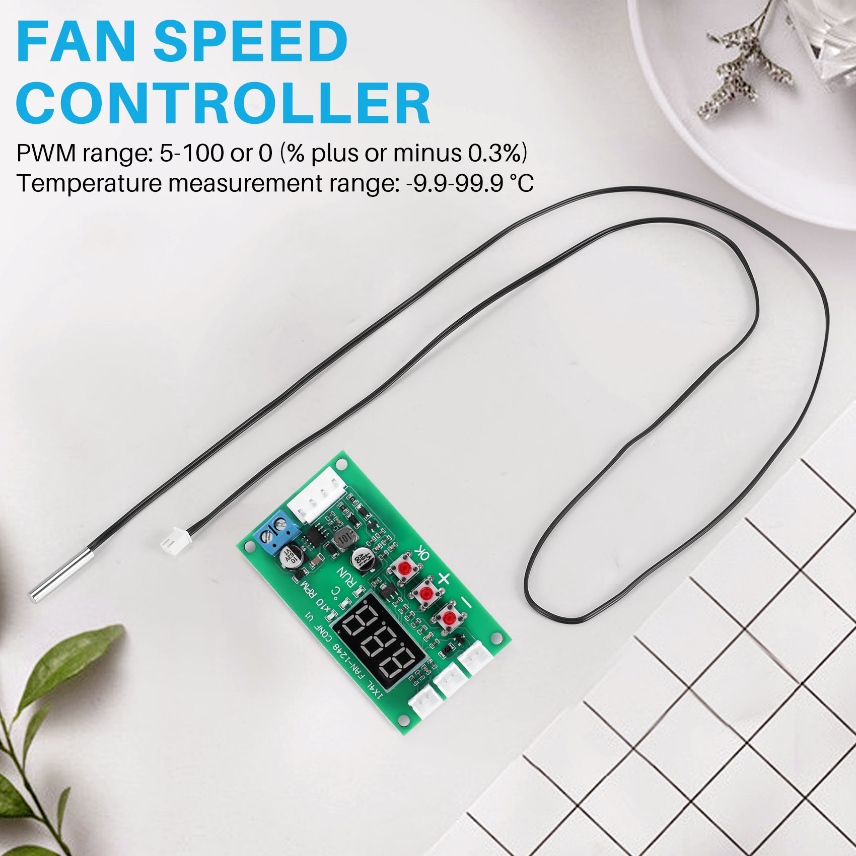 DC 12V 24V 48V 5A 2 3 4 Wire PWM Motor Fan Speed Temperature Control. 