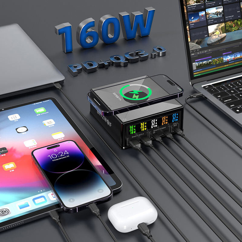 Lightning Wolf 868H 5-port USB PD+15W wireless fast charging. 