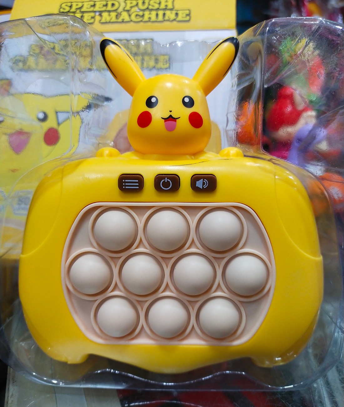 Pikachu Pop Push it Game Controller Sensory Fidget Electronic Speed Push Pokemon toy game. 