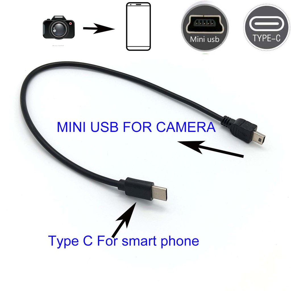 TYPE C to mini usb OTG CABLE FOR canon EOS 100D 80D 70D 5D2 5D 5D 50D 30D 300D Camera to phone edit picture video. 