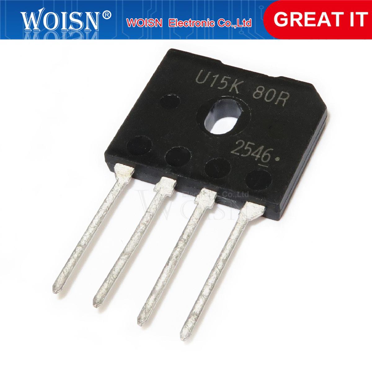 10pcs/lot U15K80R GBU15K GBU1508 SIP-4 15A 800V In Stock
