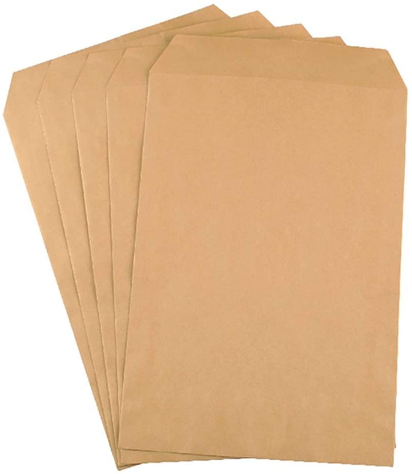 Brown Envelopes (Khaki Kham) Folding Pocket For Invitations Cards, Photos, Letters, Strong Bond Paper, by Better Office Products,  Great Option for Mailing, Storage and Organizing, Size A4 (Length 31.50cm X Width 27.50cm), Pack of 200 PCS. 