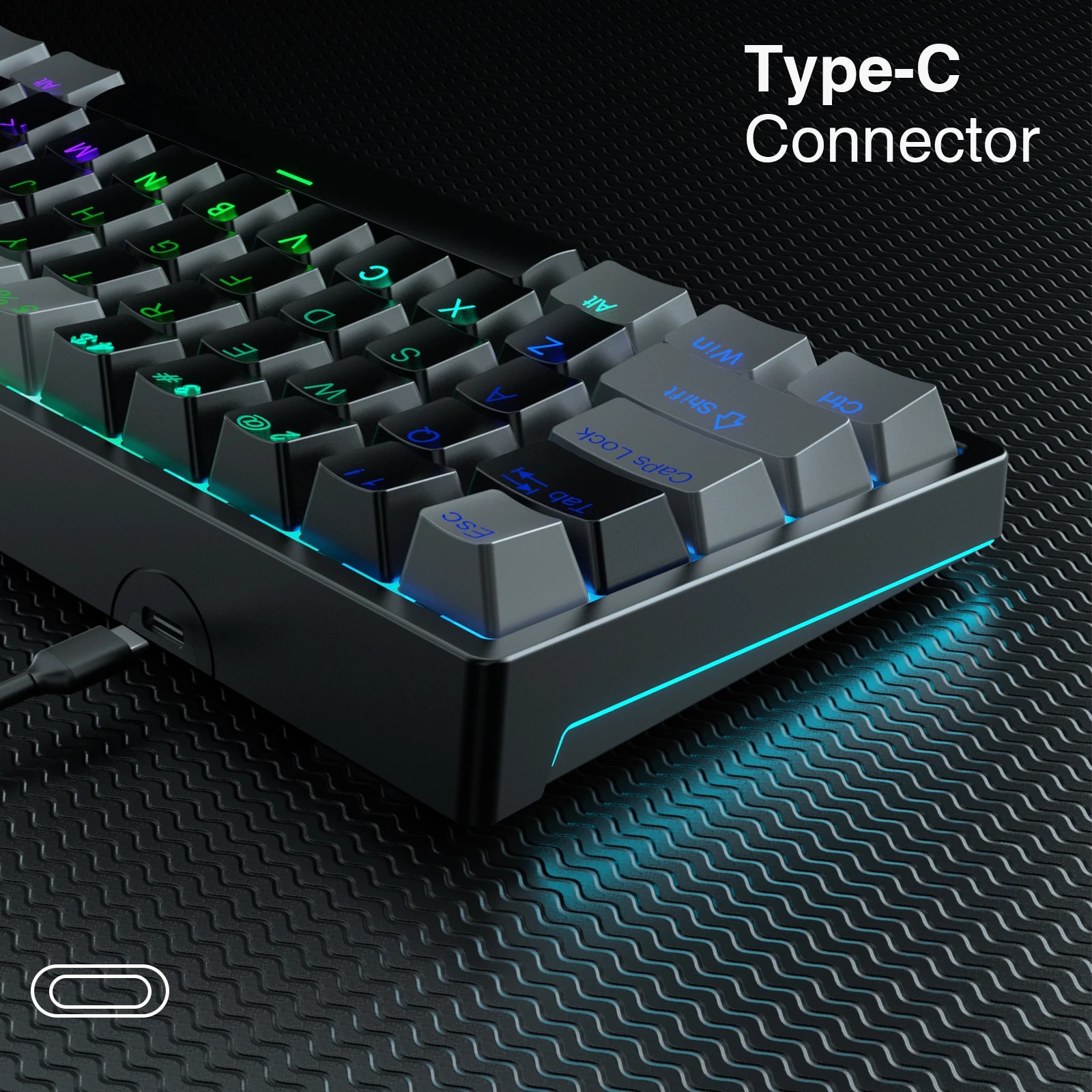 AULA F3261 Mechanical Gaming Keyboard Macro Keyboard Hotswap Gamer Keyboard for Tablet 60 Percent Layout RGB Red Switch. 