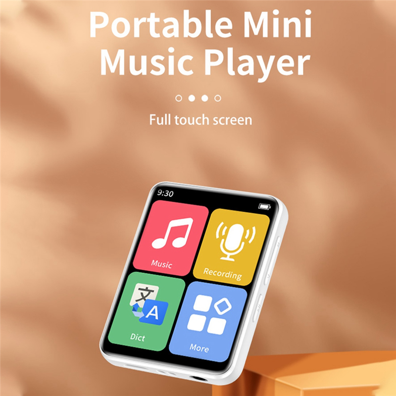 Mini Portable MP3 Player Bluetooth Small Music Player Touch Screen Walkman Sports Music Player Built in 32G Card-Black Durable Easy Install. 