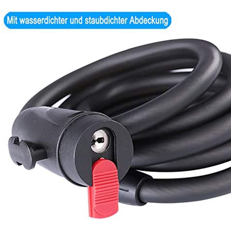 Anti-Theft Spiral Cable Lock,Bicycle Lock with Key, Bike Padlock 180 cm Bicycle Accessories