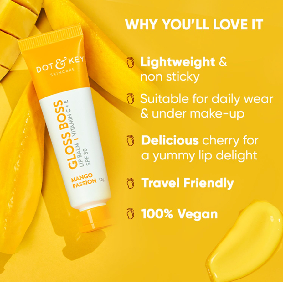 Dot & Key Mango Passion Lip Balm SPF30 with Vitamin C & E - 12g. 