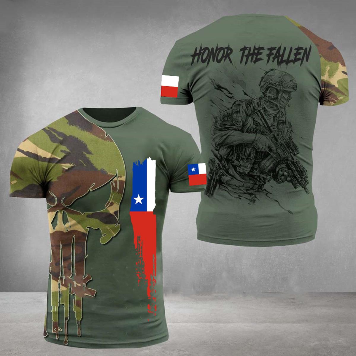 Chile Shirt Men's T-Shirt Tops 3D Printed Chilean Flag Tees Veteran Short Sleeve Male Summer O Neck Oversized Vintage Streetwear