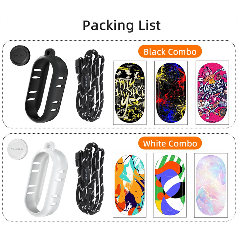 SUNNYLIFE for Insta360 Go3 Heat Dissipation Silicone Cover Thumb Camera Sticker Lens Cover Protective Case Hanging Cord Set B Easy Install Easy to Use. 