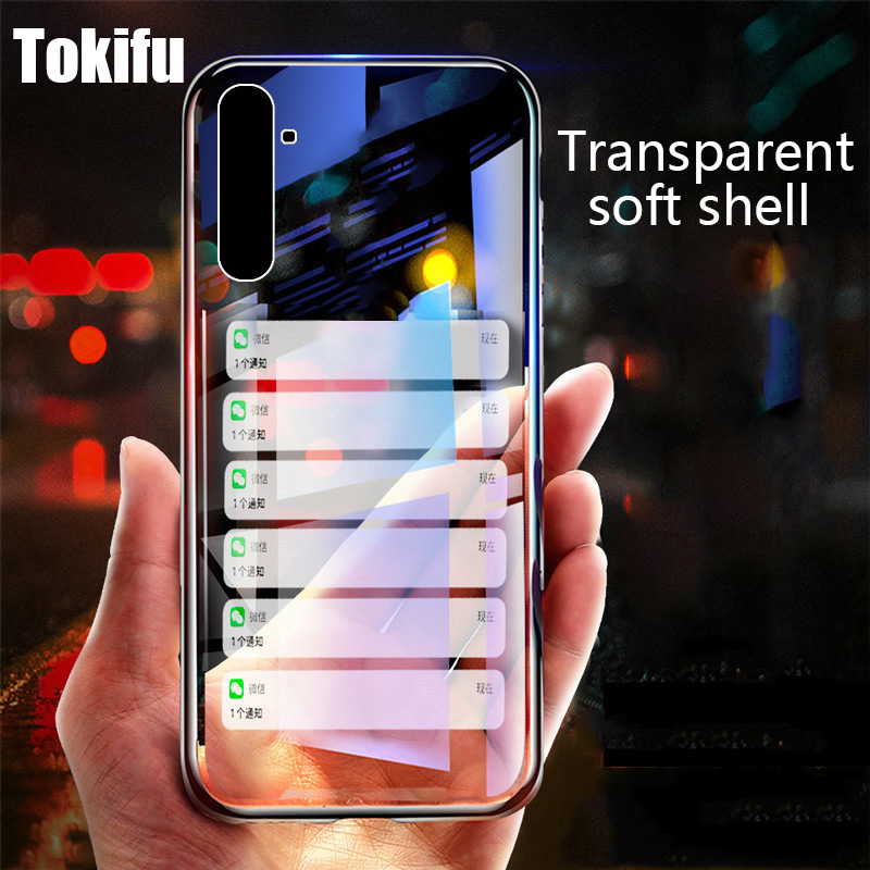 Tokifu For Realme X50 Pro 5G Back Cover Soft Casing Transparent TPU Simple Case Covers