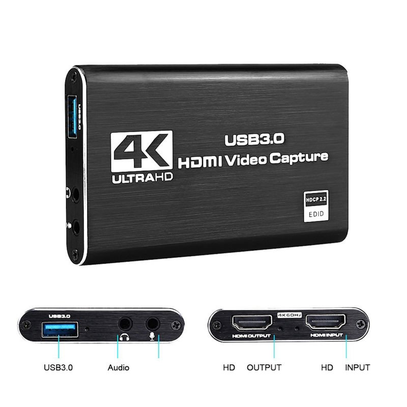 4K Video Capture Card 4K HD Video Capture Card 1080P 60Fps HD Camera Recording Box -Compatible USB 3.0 PC Live Capture Card Video Recorder. 