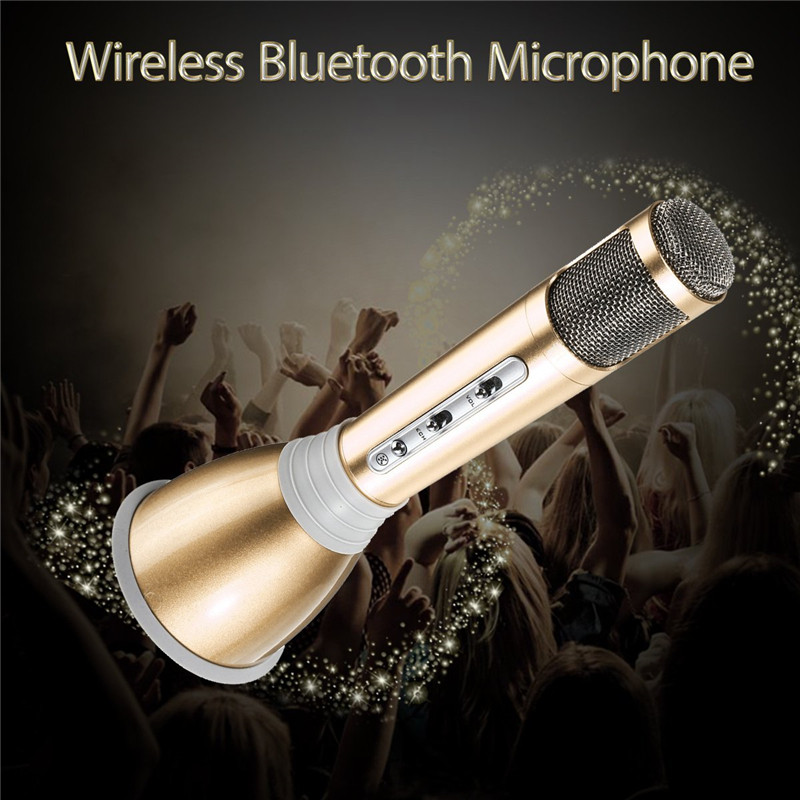 K068 Mini Handheld Wireless bluetooth Microphone With Mic Speaker Condenser Mini Karaoke Player KTV Singing Record Christmas Gifts. 