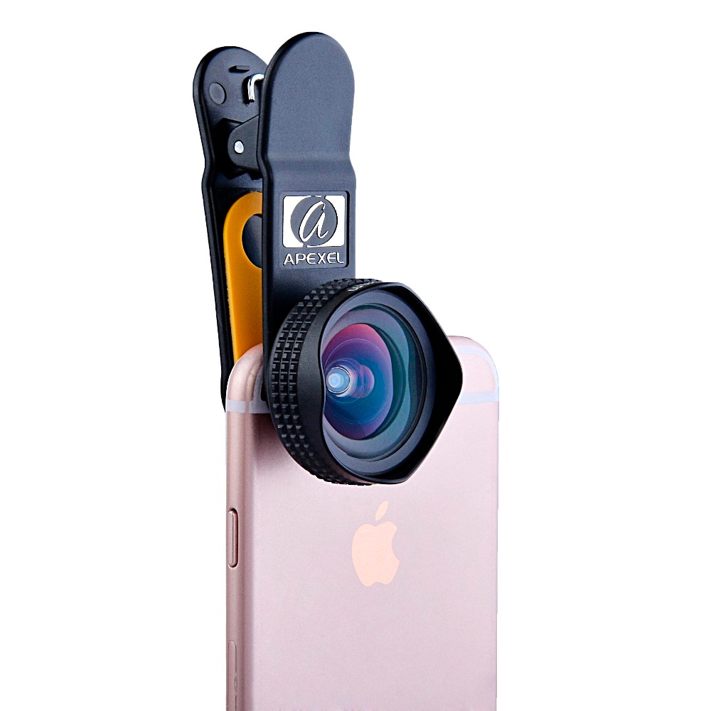 【happy one】Apexel Lens HD Wide Angle Optic Pro Lens Cell Phone Camera Lens Kit 0.6X for Samsung galaxy plus S7 S6 phone 18MM. 