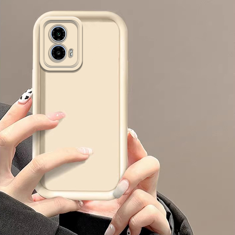 Tokifu For Motorola Moto G34 New Angel Eye Staircase Silicone Protective Case Solid Color Series All Inclusive Anti Drop Soft Case. 