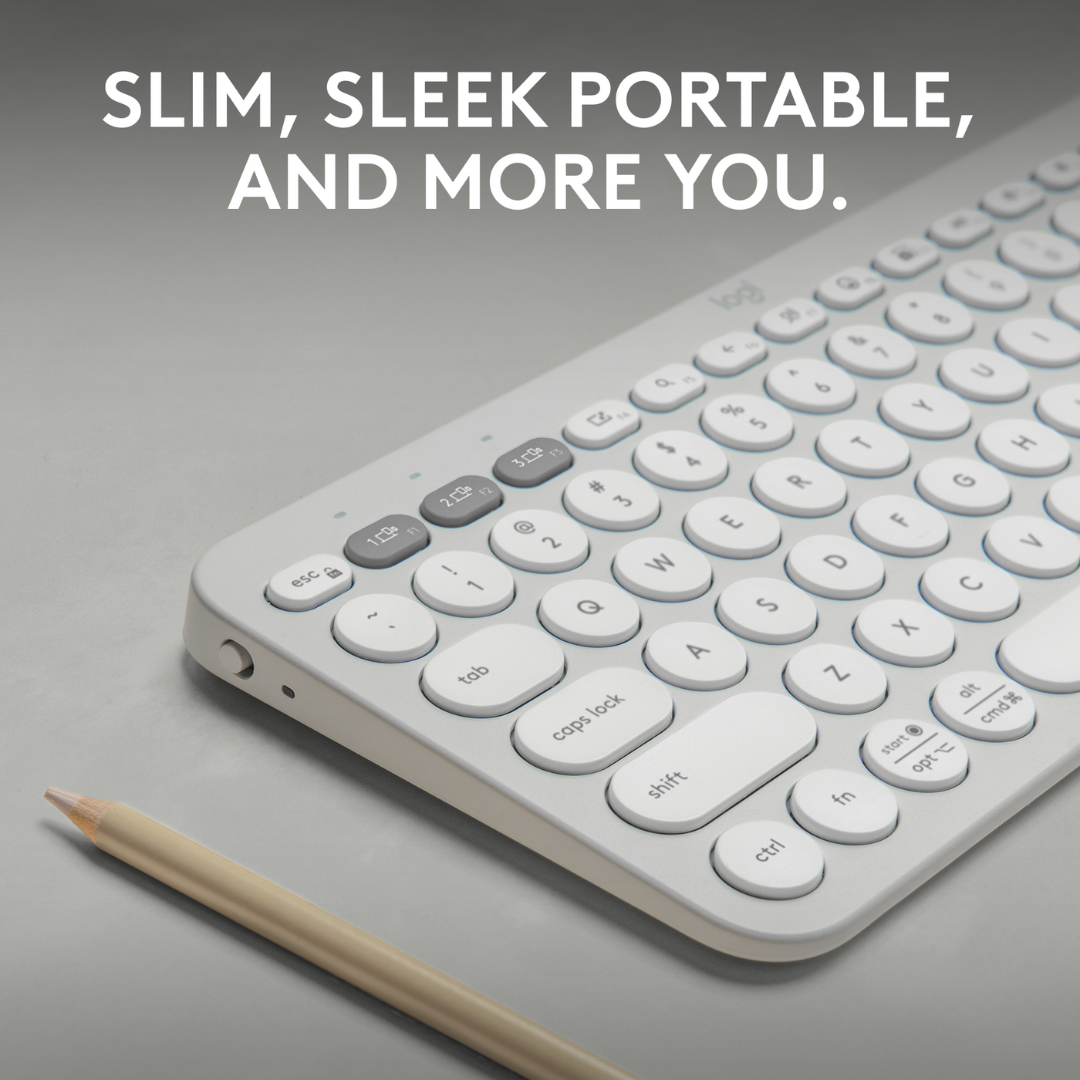 Logitech Pebble Keys 2 K380s, Multi-Device Bluetooth Wireless Keyboard with Customisable Shortcuts, Slim and Portable, Easy-Switch for Windows, macOS, iPadOS, Android, Chrome OS. 