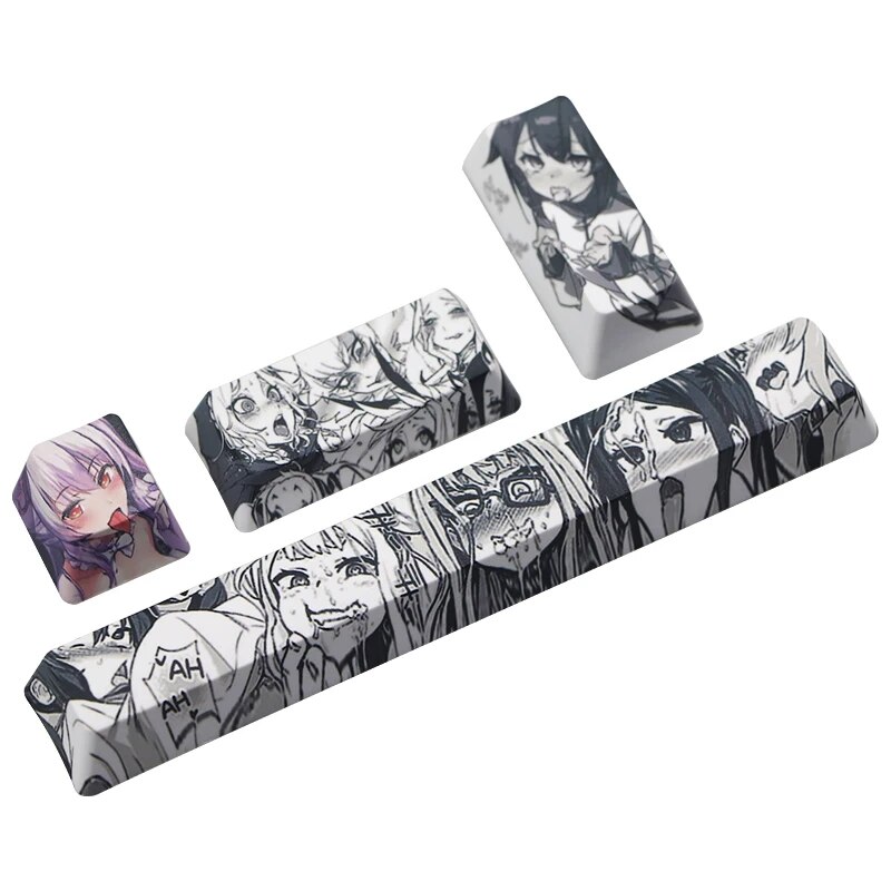 PBT Five sides Dye-subbed Ahegao keycap Space bar 6.25U Entre keys OEM profile Keycap for diy mechanical keyboard Japanese Anime. 