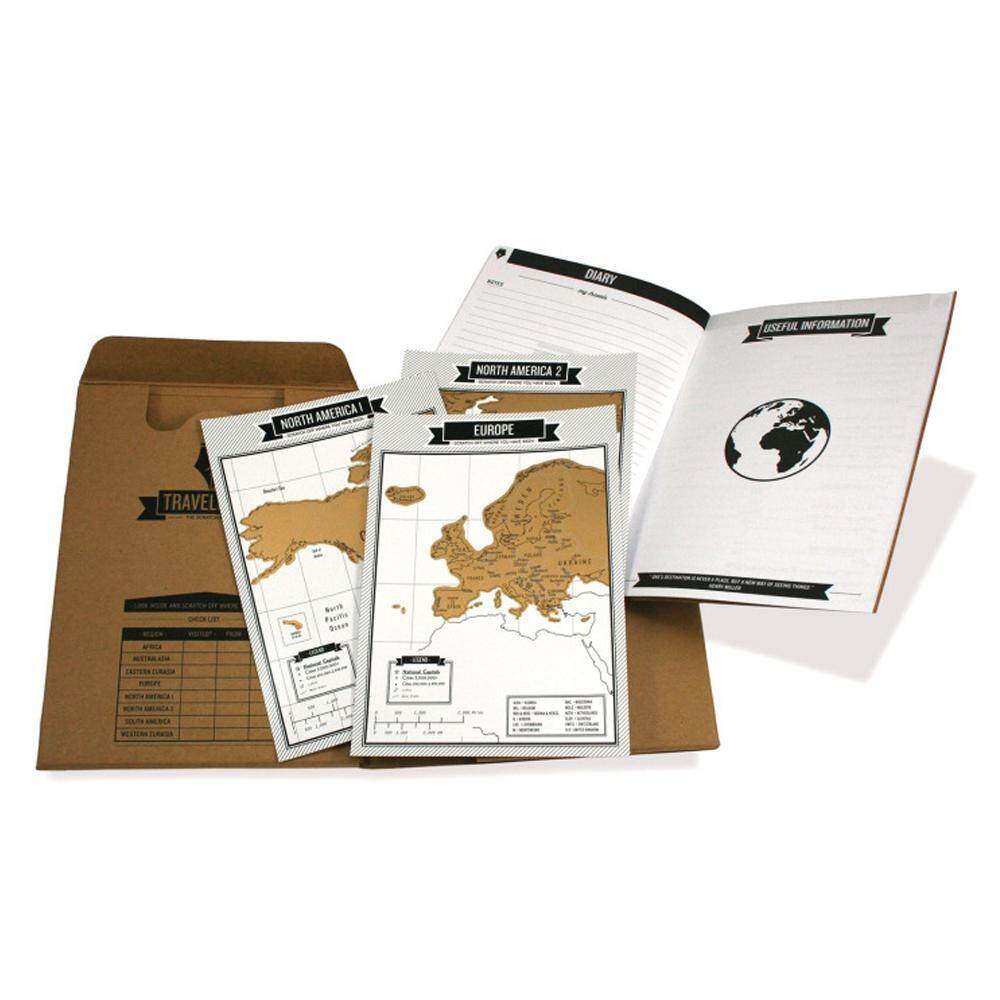 Scratch World Travel Track Map Diary. 