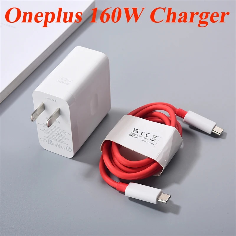 New OnePlus USB Charger 160W SuperVOOC Fast Charging US/EU/UK Power Adapter 12A Dual Type C Cable For OnePlus 10T 10R Ace Pro 11. 