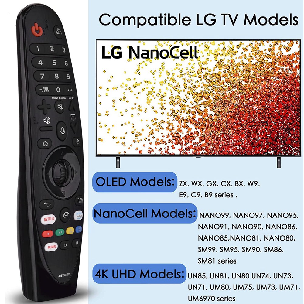 Voice Magic Replacement Remote for LG Smart TV,Tech Remote for AKB75855501,for LG LED OLED LCD 4K UHD TV. 