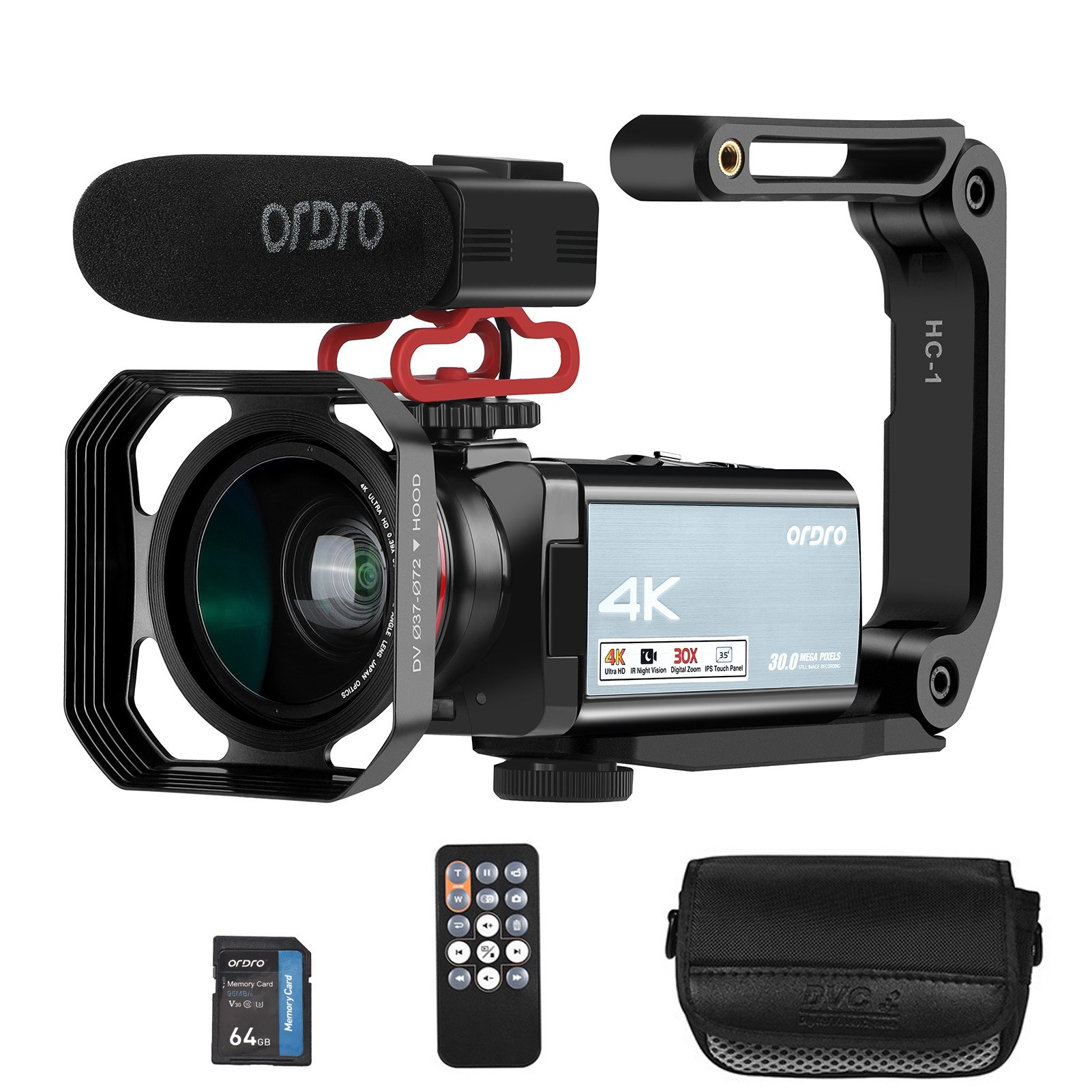 ORDRO HDRAX10 4K Digital Video Camera, WiFi Enabled, DV Recorder