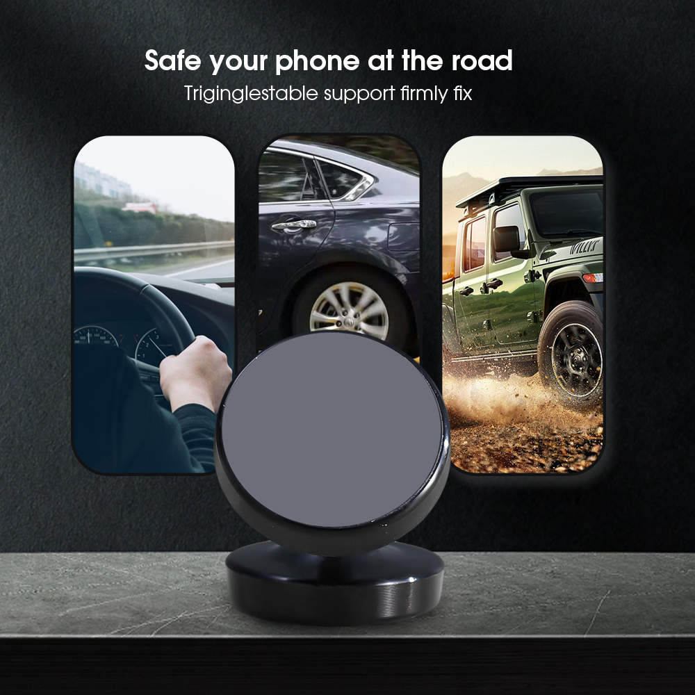 New Double Sided Strong Magnet Car Holder Bracket Mount Dual Magnetic Phone Holder in Car Gym Kitchen Double Rotatable Holders. 