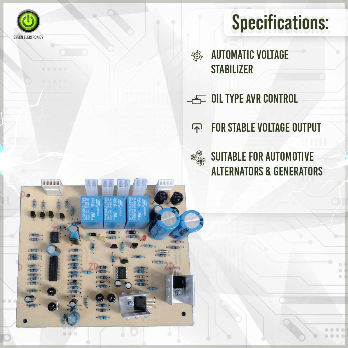 Automatic Voltage Stabilizer Circuit Industrial Oil Type Avr Control Circuit. 