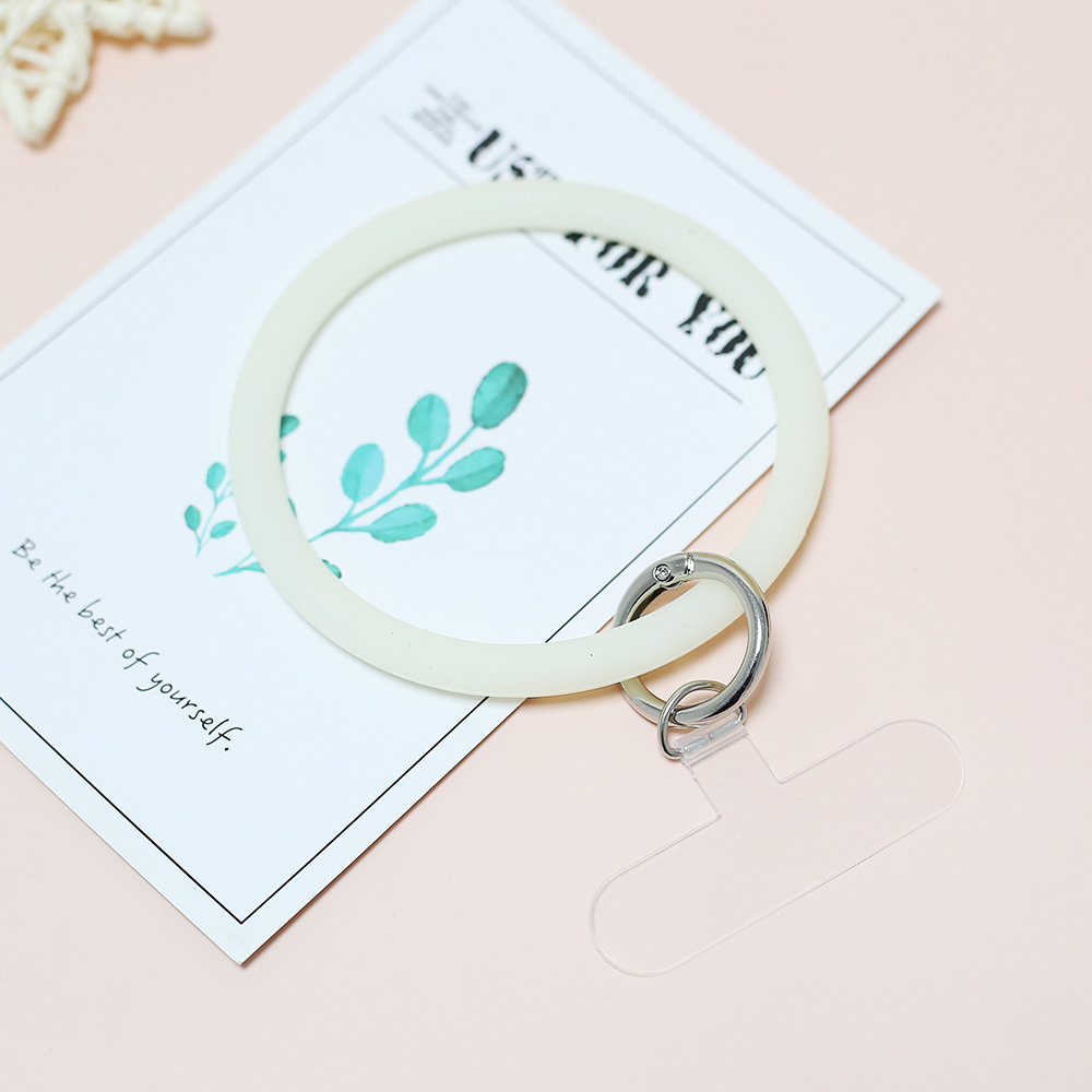 Spot Amazon keychain bracelet sports men's and women's silicone student circle bracelet decorative wristband simple solid color