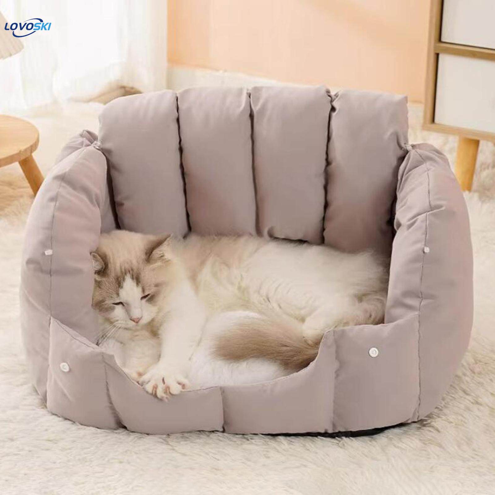 Cat Bed Comfortable Cat Sleeping Pad Hut Cushion Detachable Winter Warm Nest Pet Bed for Cats and. 
