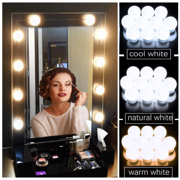 LED Light Makeup Mirror Bulbs Vanity Lights USB 12V Bedroom Dressing Table Lighting Dimmable LED Vanity Light For Mirror Light