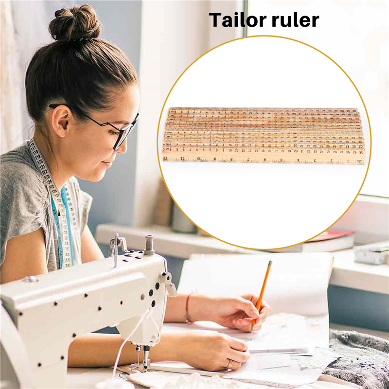 12 x Wood Ruler Measuring Ruler, 2 Scale (12 Inch and 30 cm). 